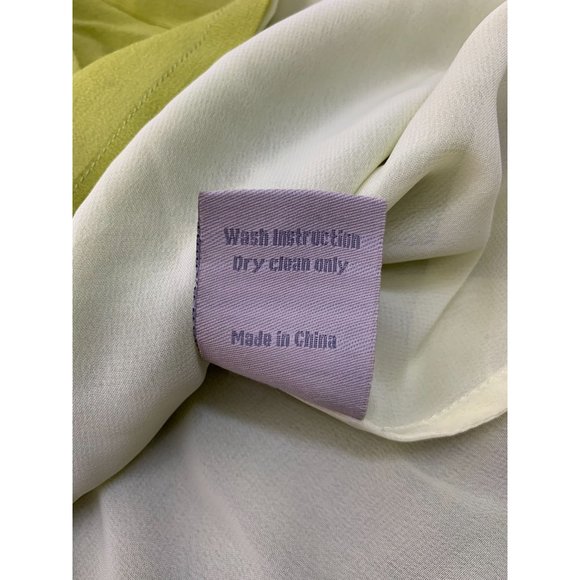 Beau Bois Silk Chartreuse Polka Dot Artsy Dress L - Picture 8 of 12